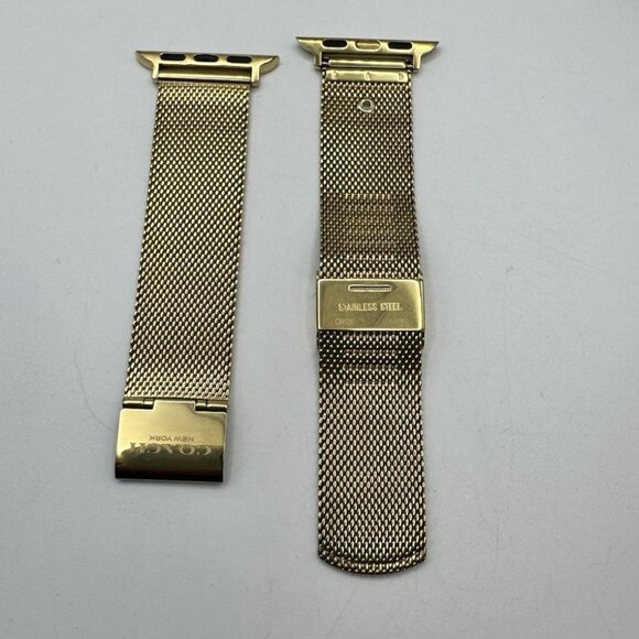 COACH Apple Watch Band 42mm-44mm Gold Steel Mesh Stainless Steel (READ) - Picture 1 of 5